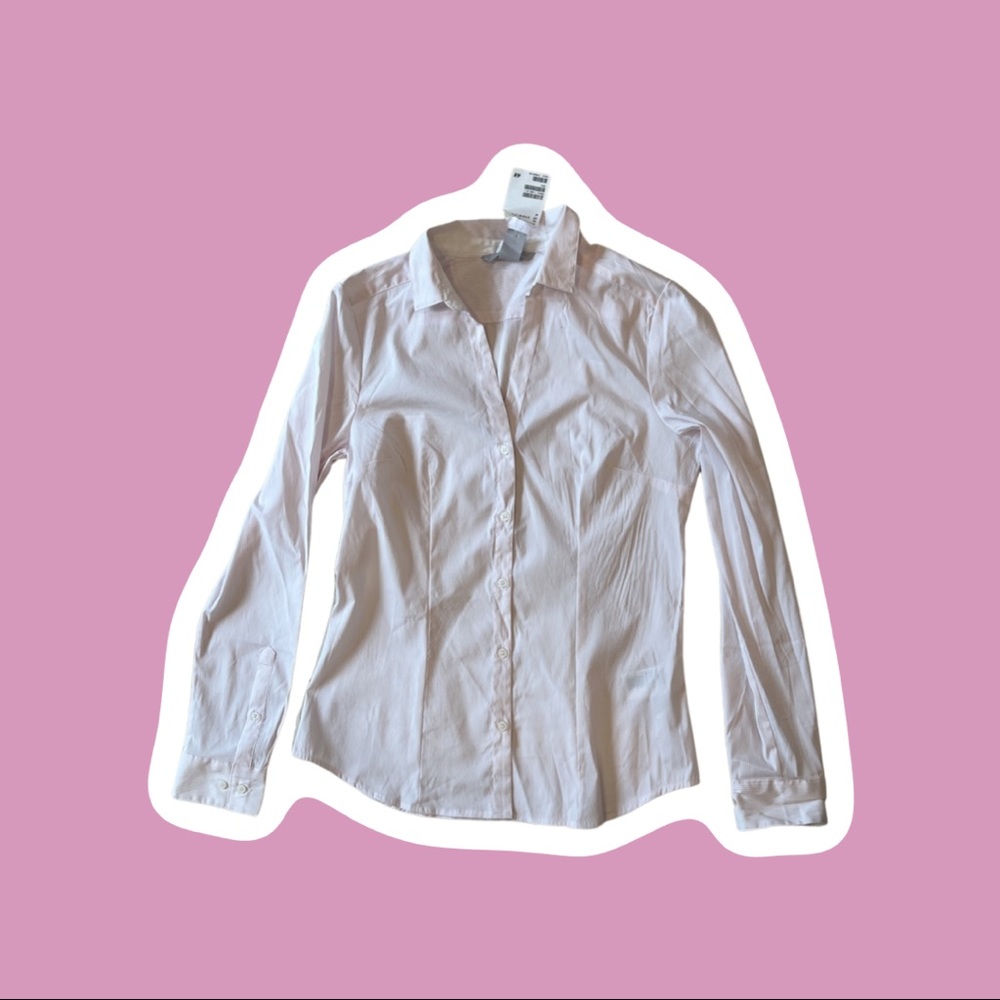 Light pink pinstripe button down size 8 medium